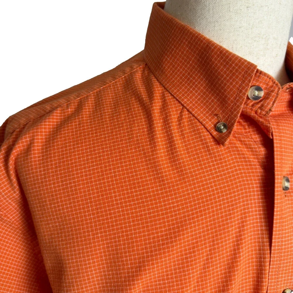 Auburn Tigers ANTIGUA Men's Long Sleeve Button Down Shirt, Sz L, Orange & White
